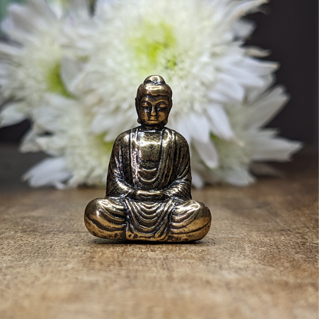 Buddha Miniature Figurine Meditating Buddha Zen Decor Spiritual Brass Statue Ide