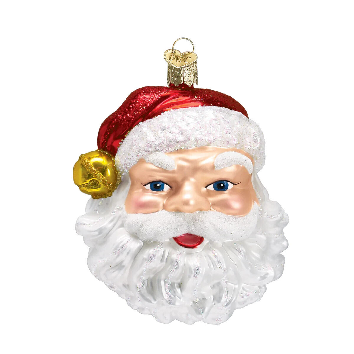 Old World Christmas JINGLE BELL SANTA (40083) Glass Ornament w/ OWC Box