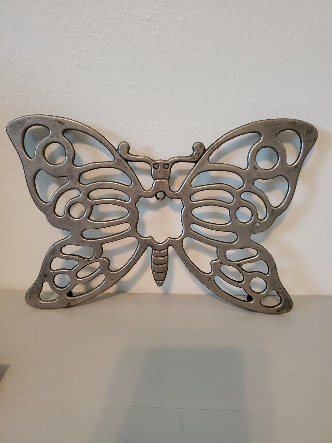 Vintage Leonard Silverplate Butterfly Trivet Hot Plate Dish Holder 10.5\