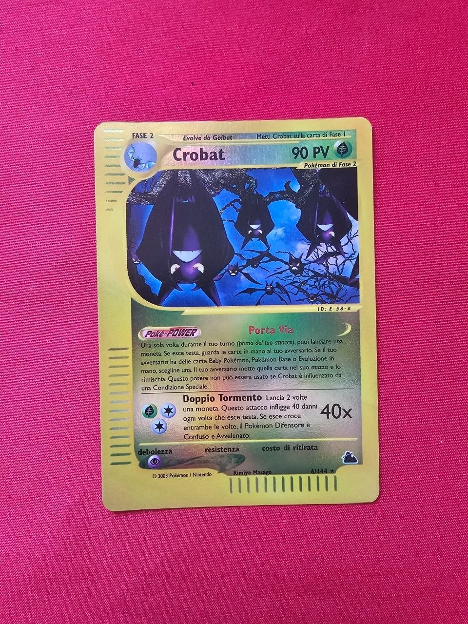 CROBAT 6/144 REVERSE HOLO SKYRIDGE POKEMON CARD ITA *38