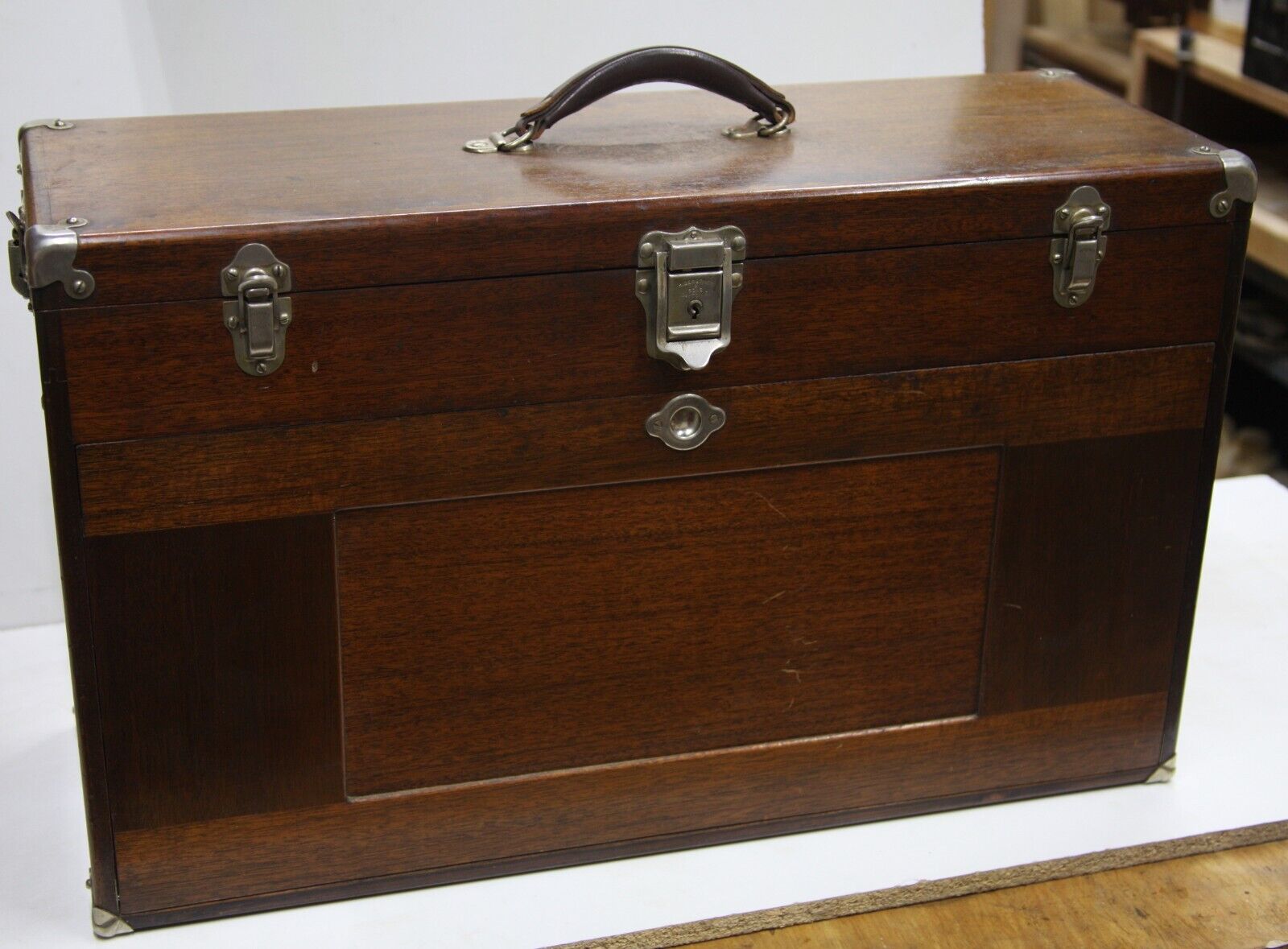 Gerstner 052 mahogany machinist tool chest box with key