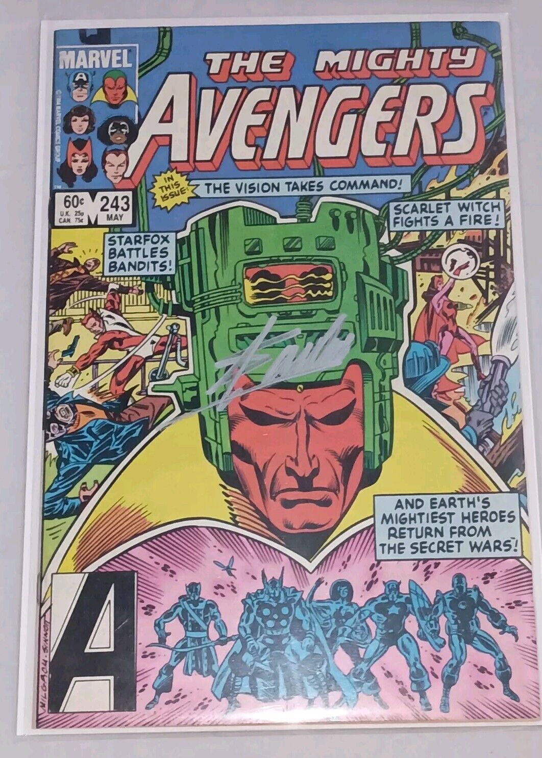 Marvel The Mighty Avengers #243 (1984) Signed By Stan Lee W/COA
