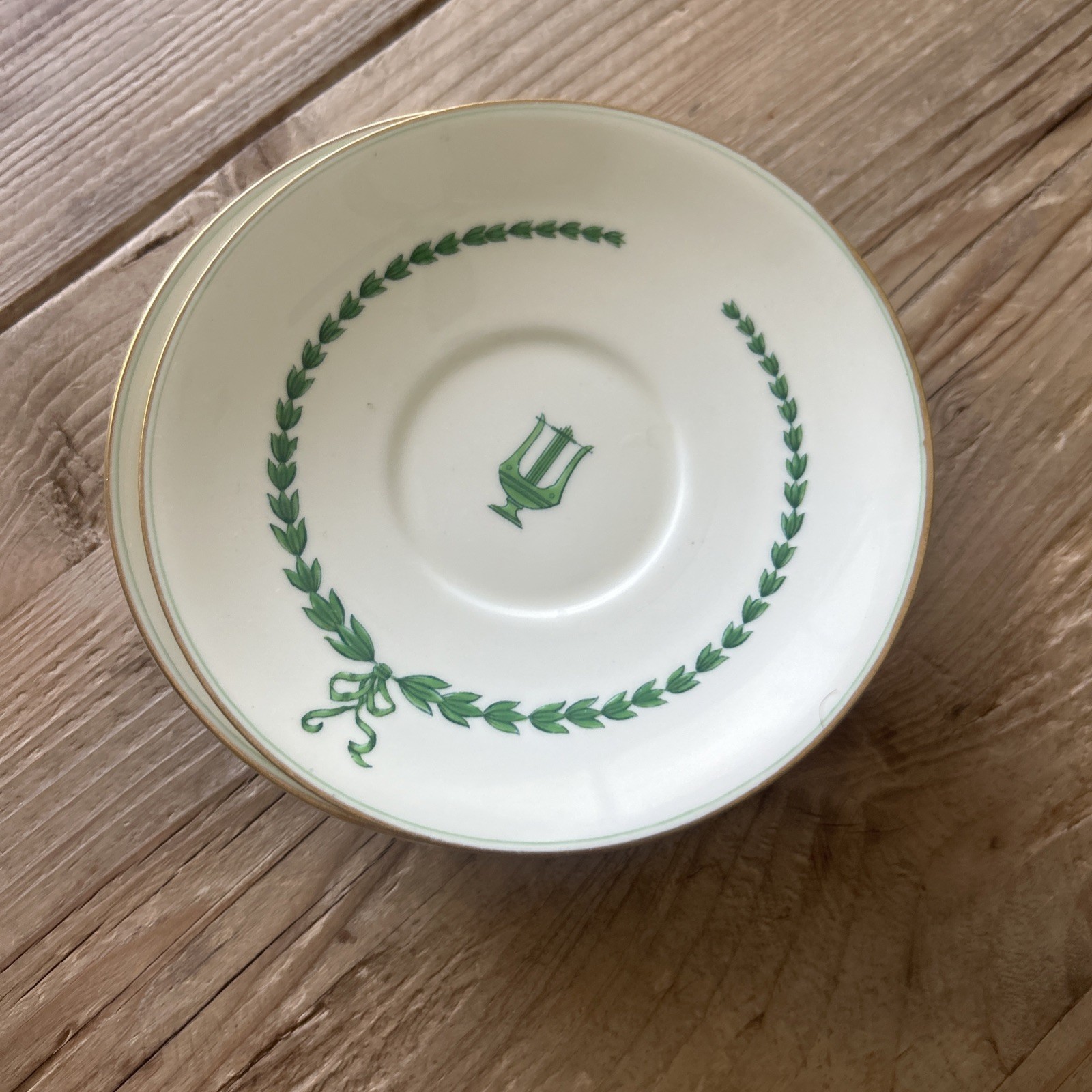 Lot Of 4 Plates Minton Lyre Green England 5 1/2”