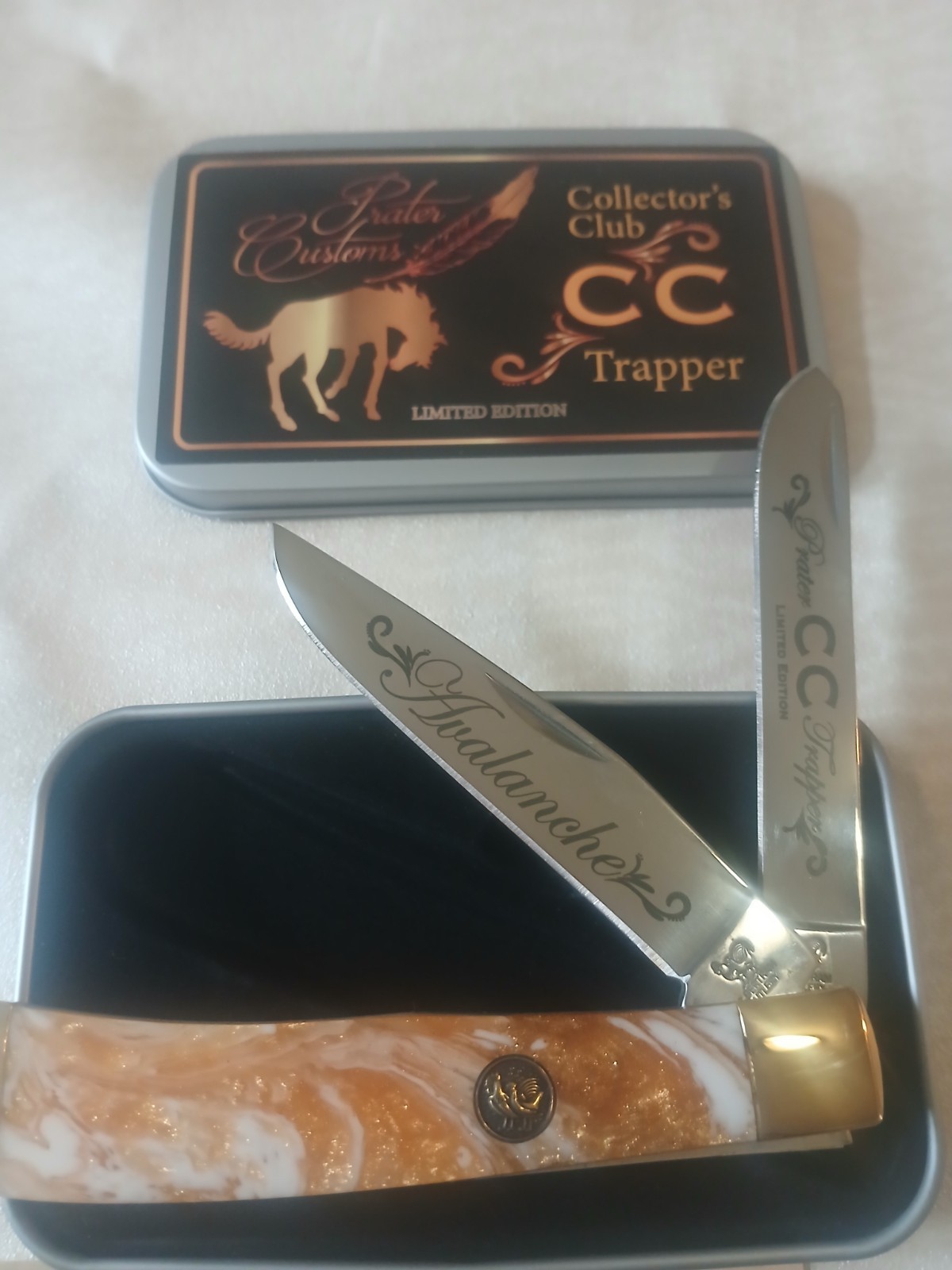 Hen and Rooster Michael Prater Customs limited edition trapper.  312-mp/cc1