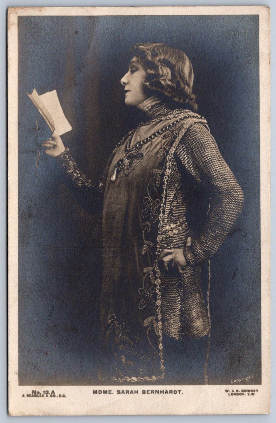 DS1/ Alphonse Mucha Art Nouveau RPPC Postcard c1910 Sarah Bernhardt 23