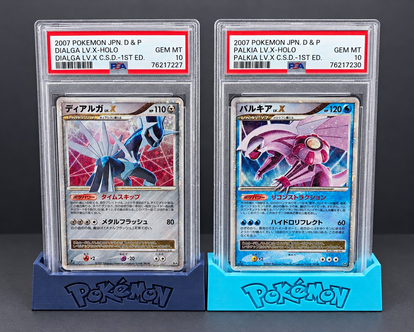 Dialga & Palkia LV.X 2007 Japanese Diamond & Pearl CSD DP3 Holo 1st Ed PSA 10 x2