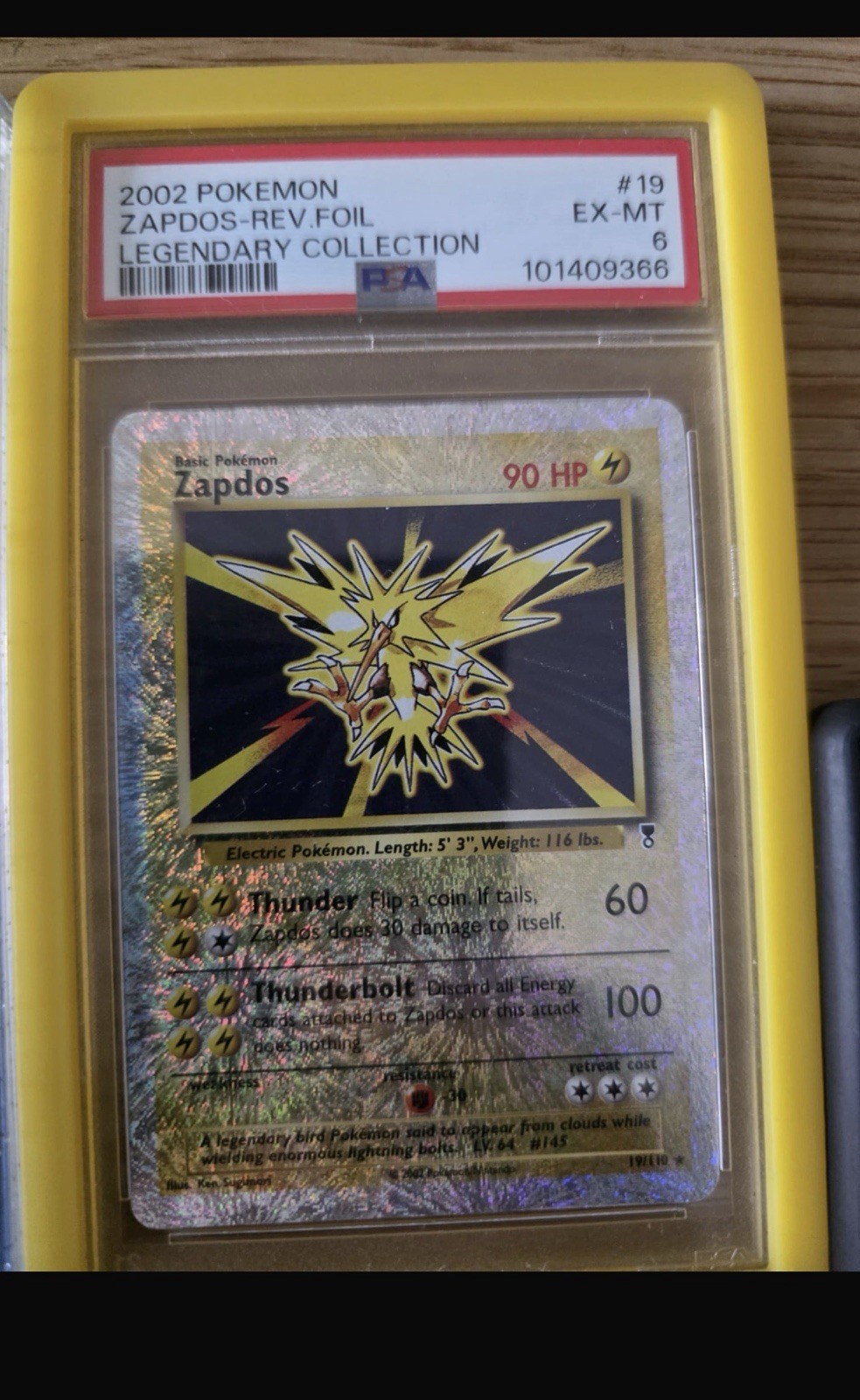 Pokémon TCG 2002 Legendary Collection Zapdos Reverse Holo Rare 19/110 PSA 6