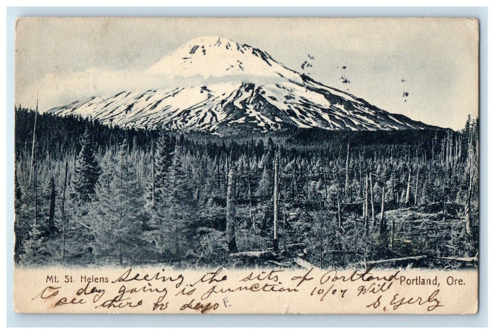 1907 View Of Mountain Street Helens Portland Oregon OR Posted Antique Postcard