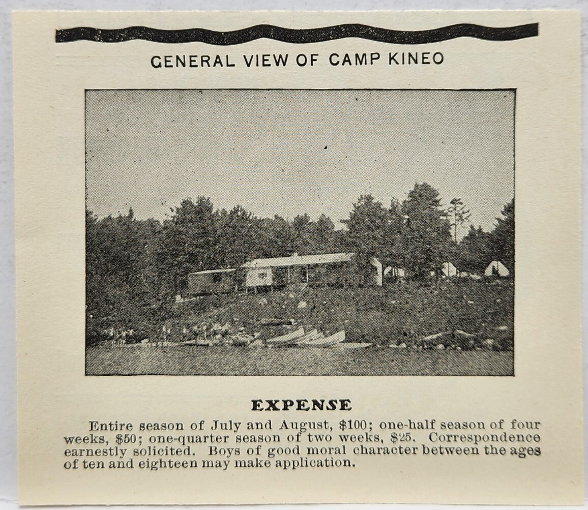 1876 Camp Kineo General View Long Lake Camp Original Print Ad Harrison ME