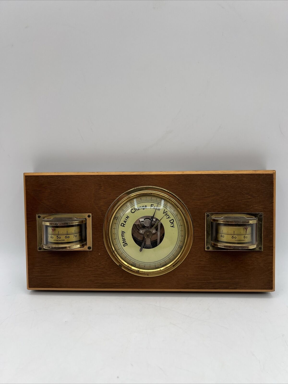 Vintage West Germany Barometer Thermometer Hygrometer Wall Mid Century Modern