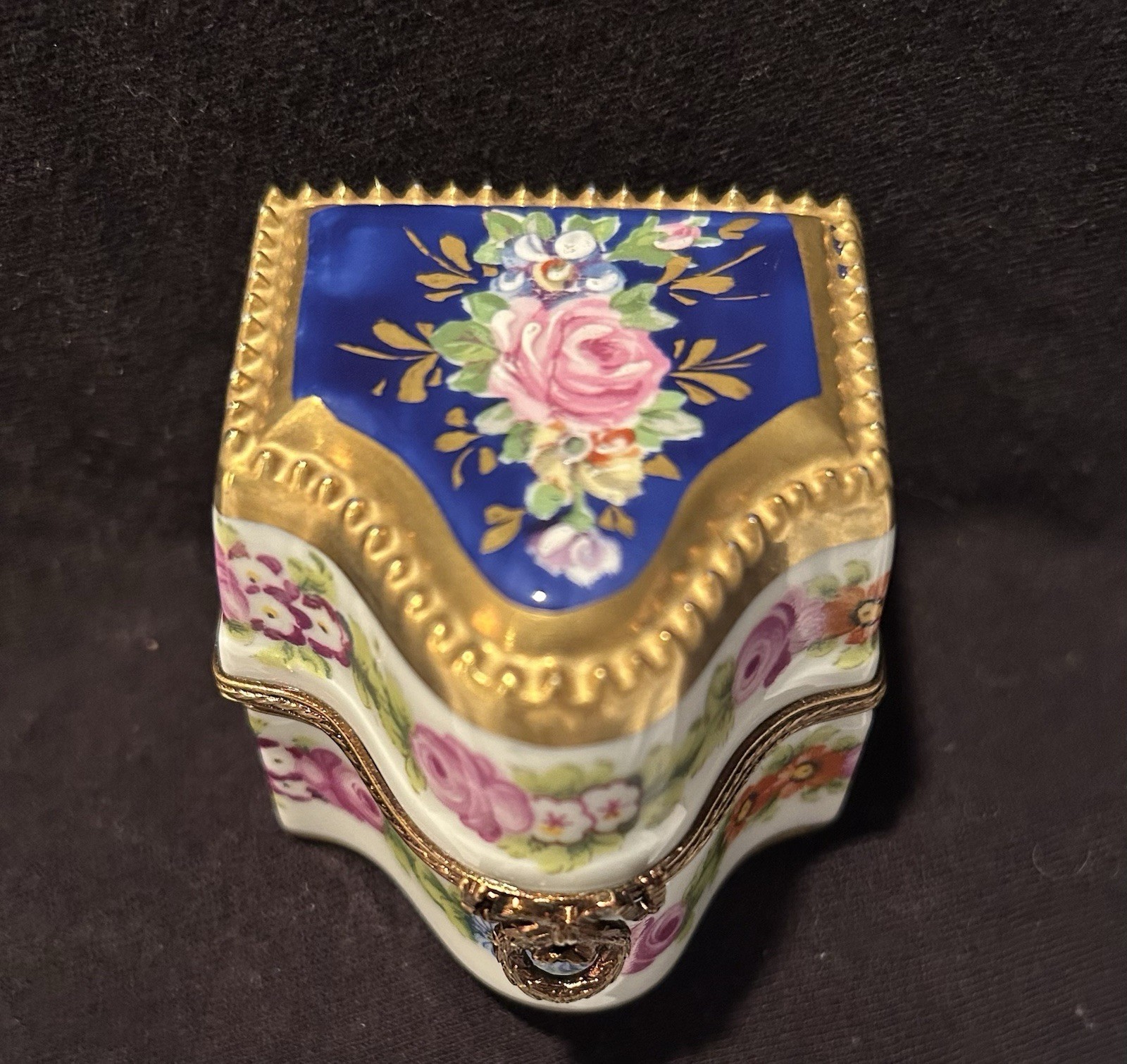 Vintage Limoges France Marque Deposee Parry Vielle Three Bottle Perfume Casket