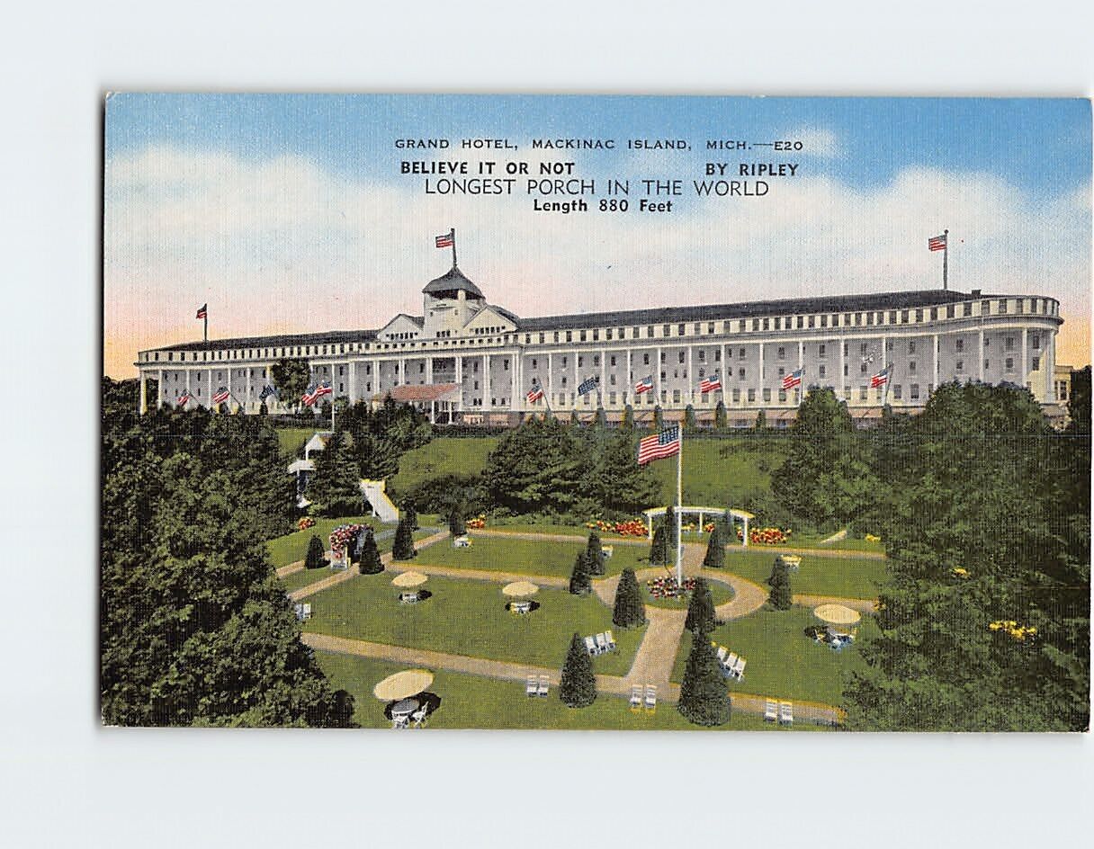Postcard Grand Hotel Mackinac Island Michigan USA