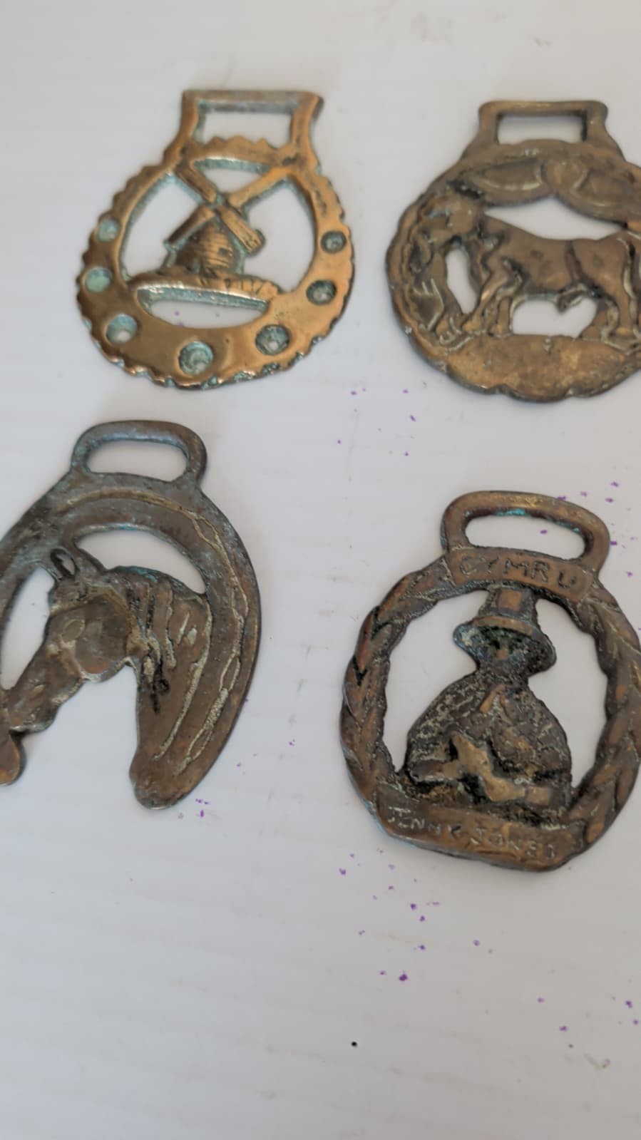 Horse Brass Medallion Antique Show Parade Harness SET 4 1 PRICE FROM ENGLAND