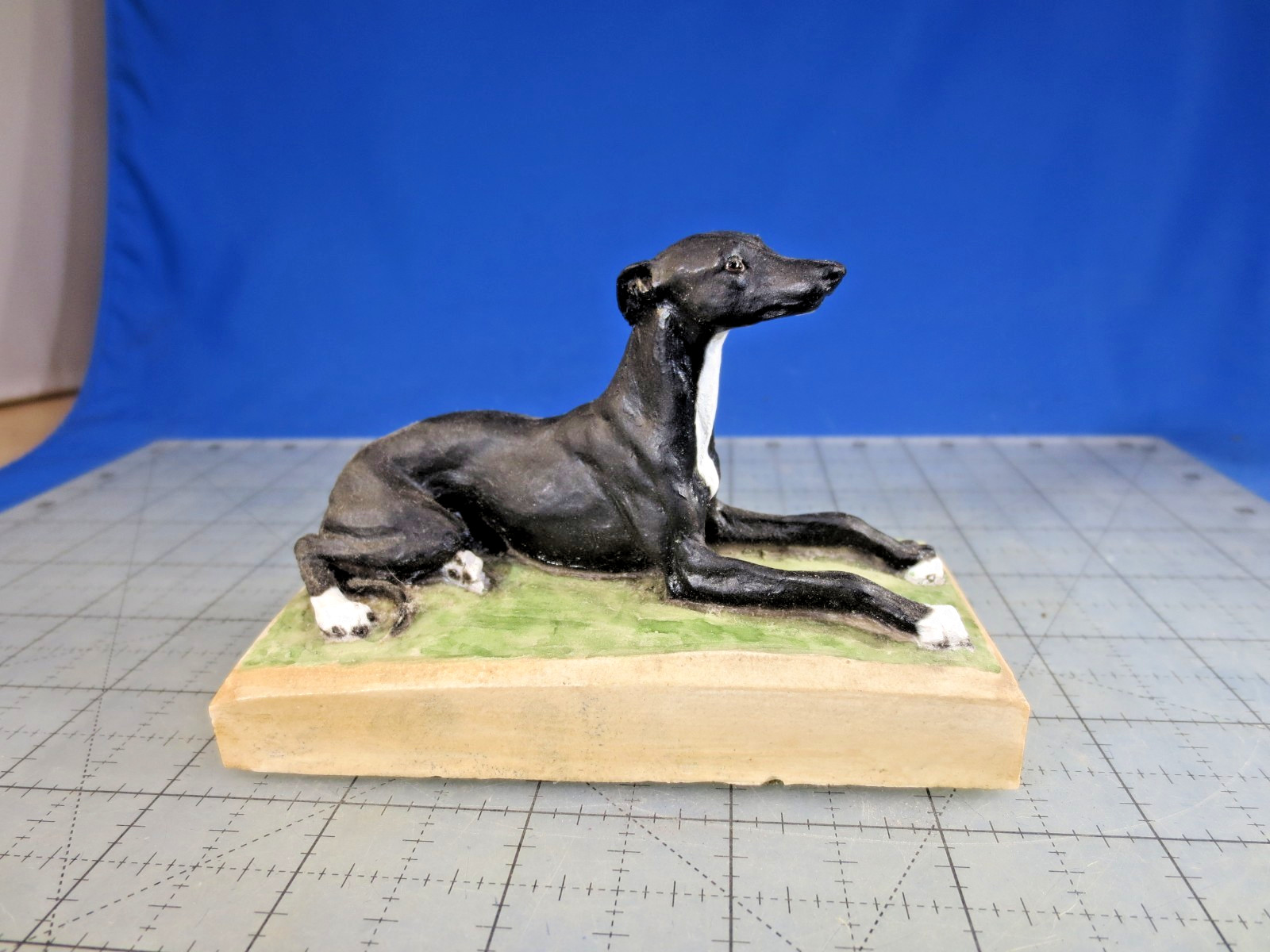 Vintage Northlight Black Whippet Greyhound Dog Figurine (Free Shipping)