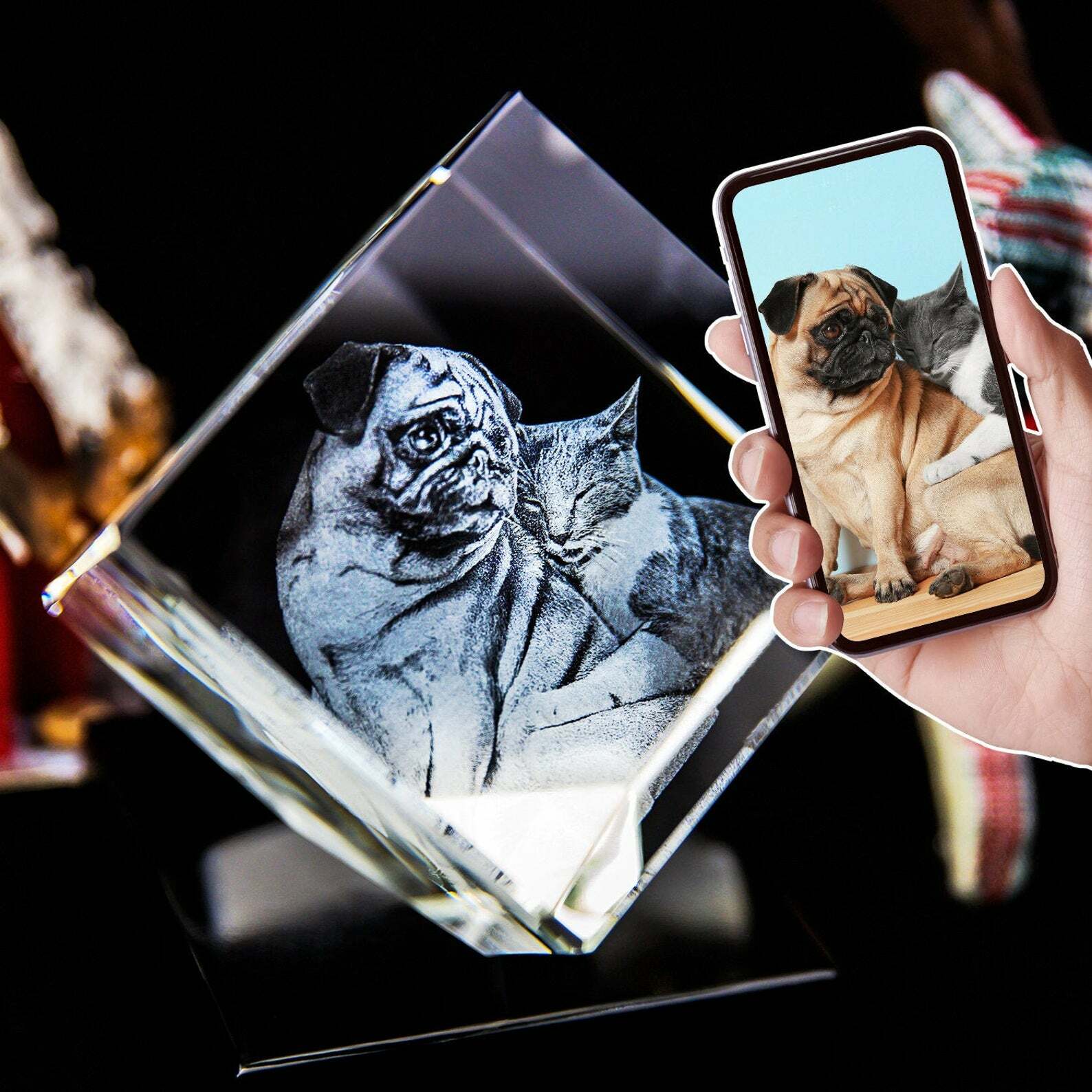 3D Photo Crystal Diamond Custom Laser Etched Print Personalized Engraved Picture 3D Photo Crystal Diamond Custom Laser Etched Print Personalized Engraved Picture