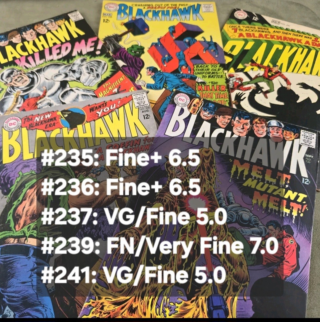 #235,236,237,239,241 BLACKHAWK DC Comics Silver Age 1967/1968