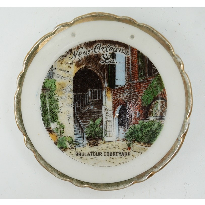 New Orleans Brulatour Courtyard Porcelain Plate Ashtray Trinket Tray