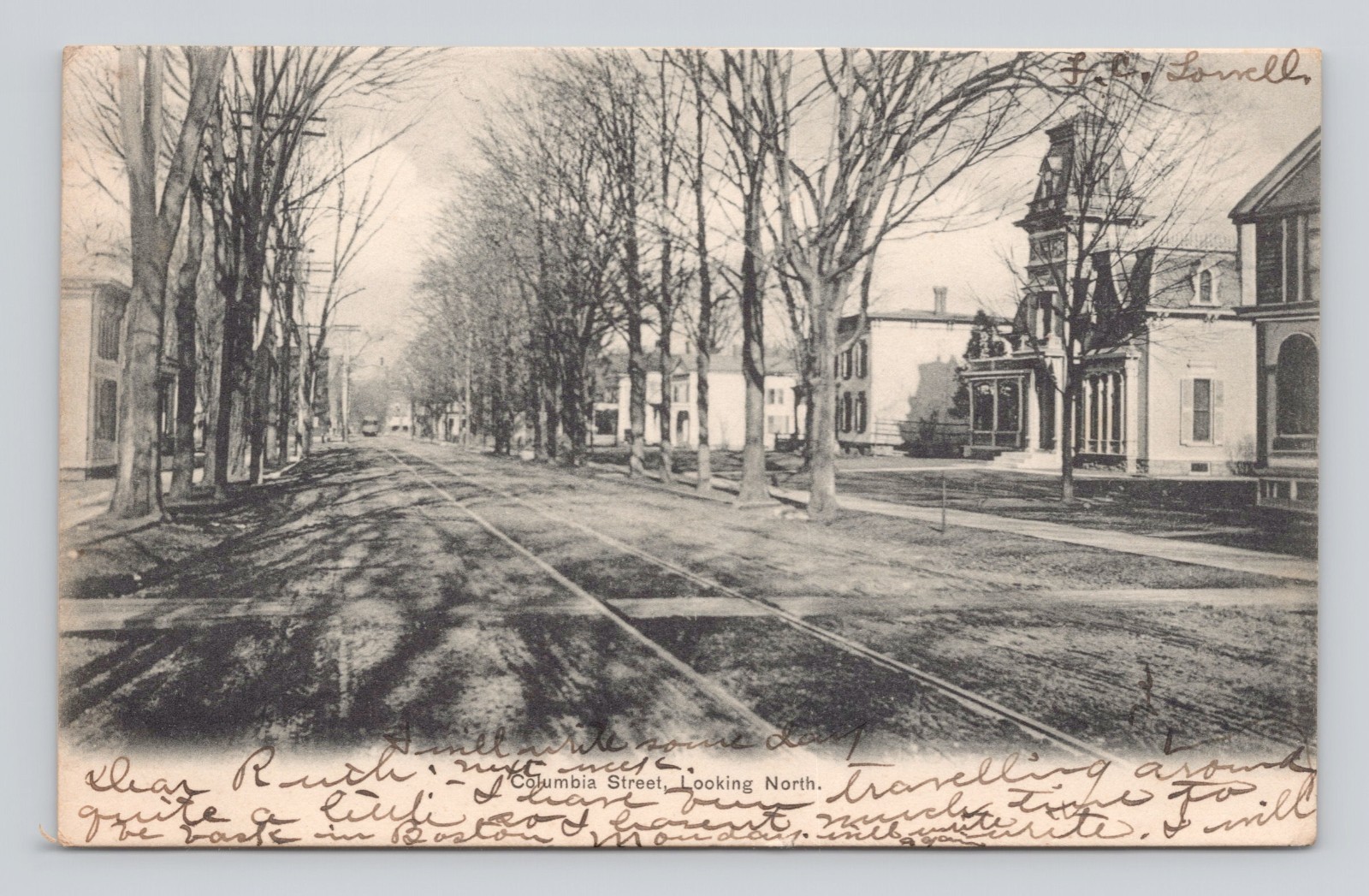 Postcard A View Of Columbia Street, NY ~ 1906 Mohawk,   Postmark