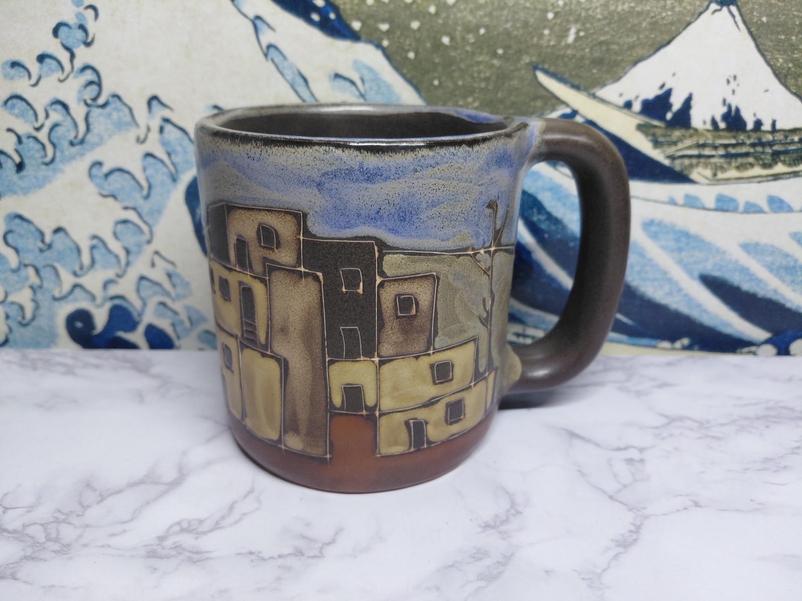 Pueblo Mara Pottery Mug in lead free stoneware pottery.16oz; 510E6