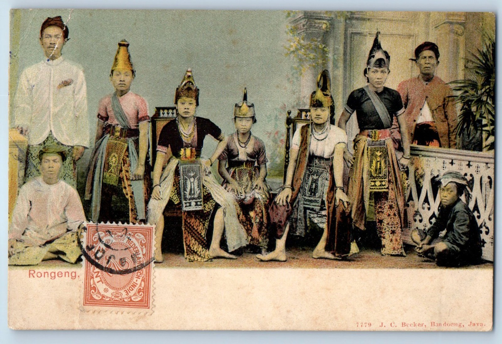 Java Indonesia Postcard Rongeng Java People Photo c1905 Antique Posted