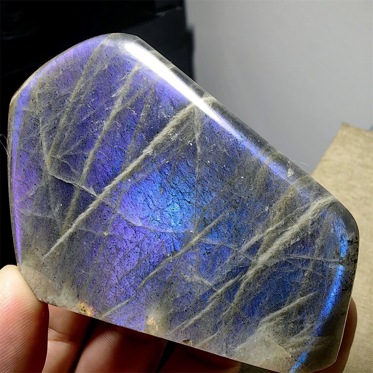 236g Natural Rare Purple Labradorite Quartz Crystal Mineral Specimen HealingL384