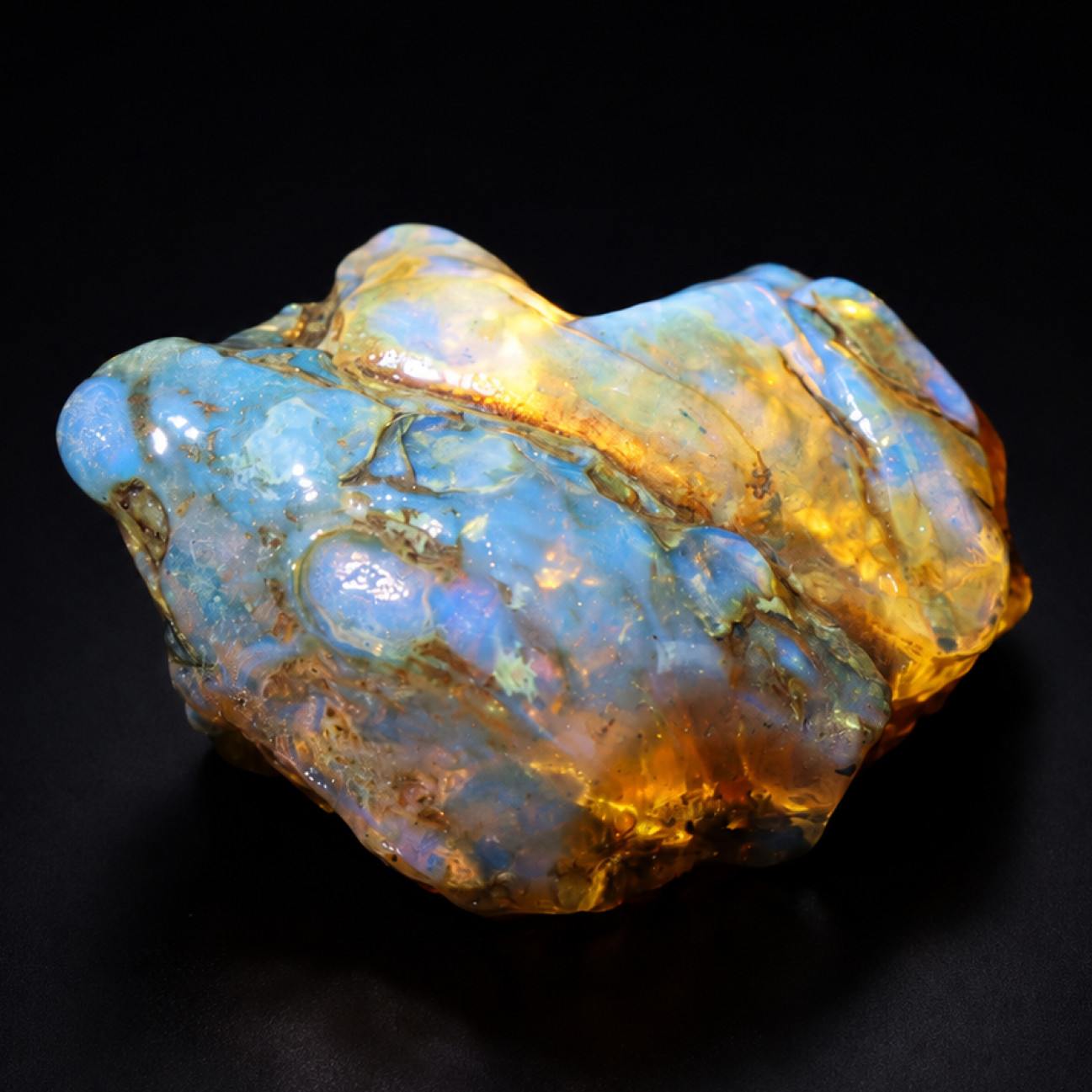 Pure Natural Clear Sky Blue Dominican Amber Rough Specimen 55mm 23.2g