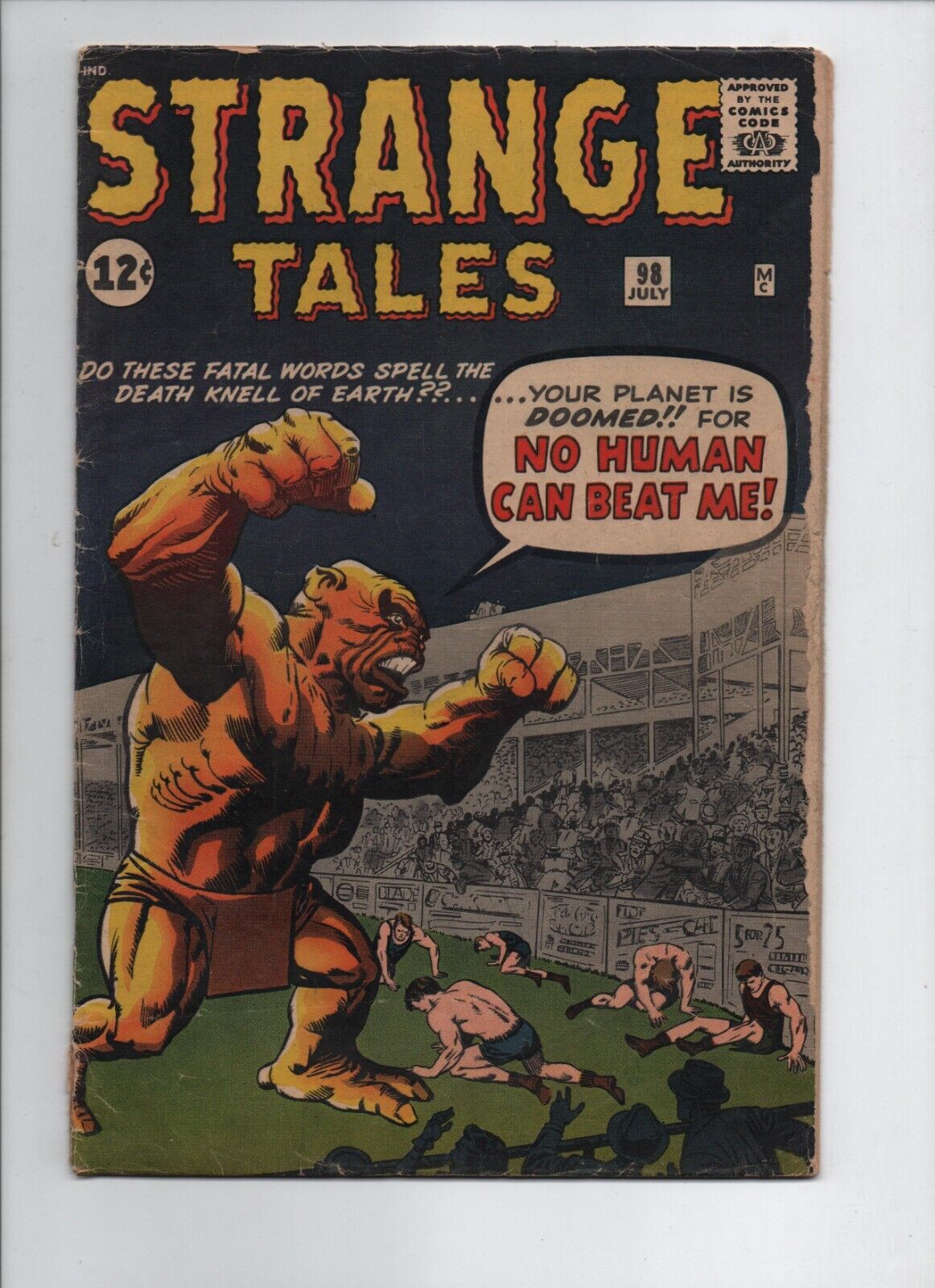 STRANGE TALES NO.98 VG 1962  SOLID SILVER AGE MARVEL  *STAN LEE, KIRBY & DITKO*