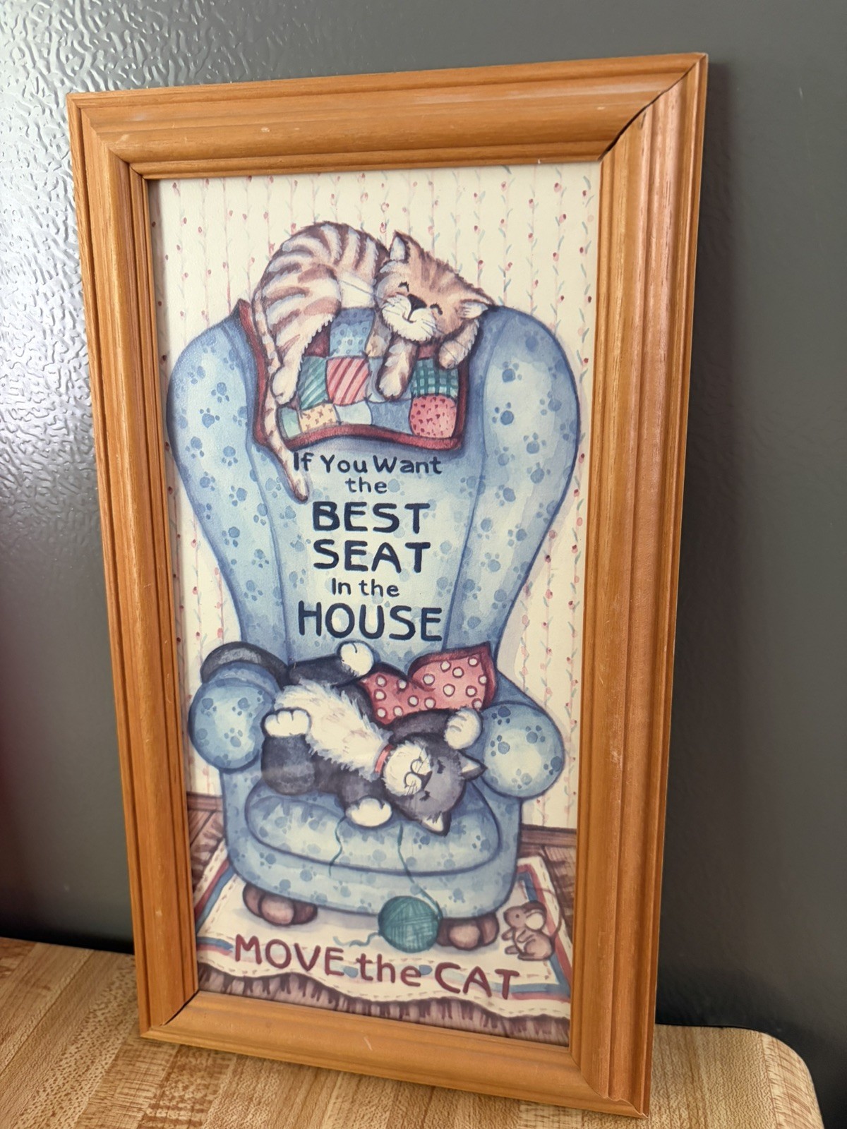 Vintage Figi Graphics Framed Cats Print Best Seat Art Vintage Figi Graphics Framed Cats Print Best Seat Art
