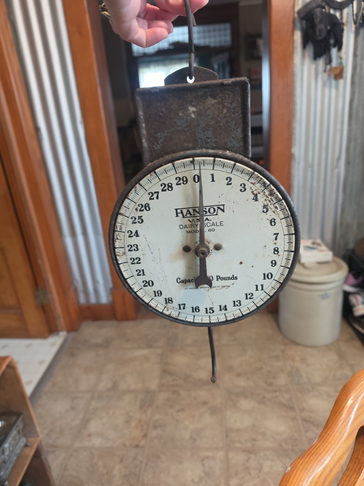 Vintage Hanson DAIRY Hanging Scale, Model 60lb