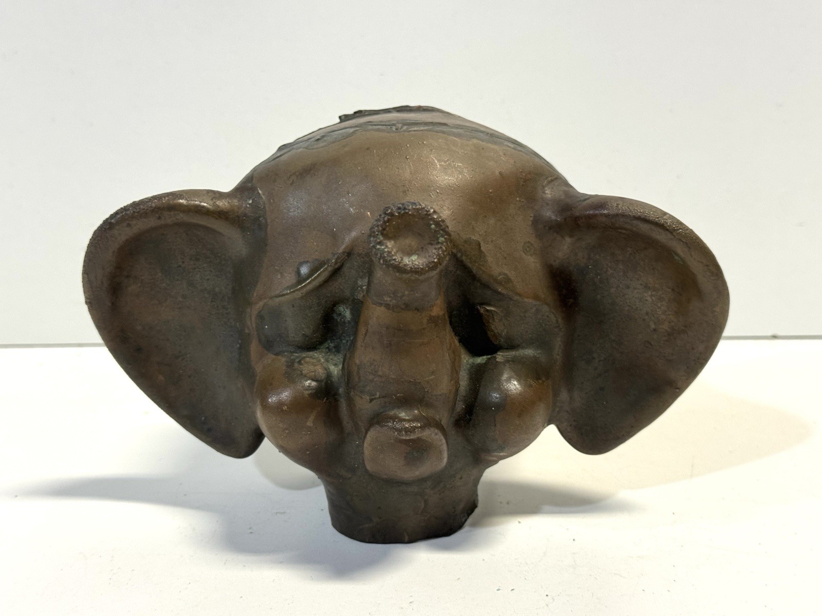 Antique Vintage Copper Elephant Mold Sculpture Stamped Antique Vintage Copper Elephant Mold Sculpture Stamped