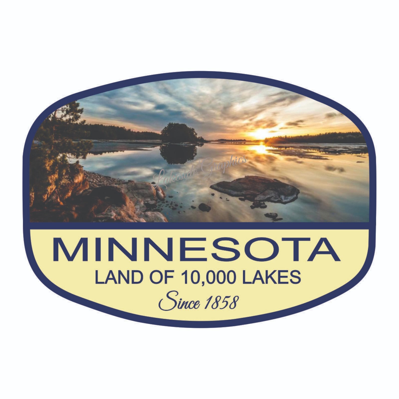Minnesota Land of 10,000 Lakes Sticker Lake Mead Decal
