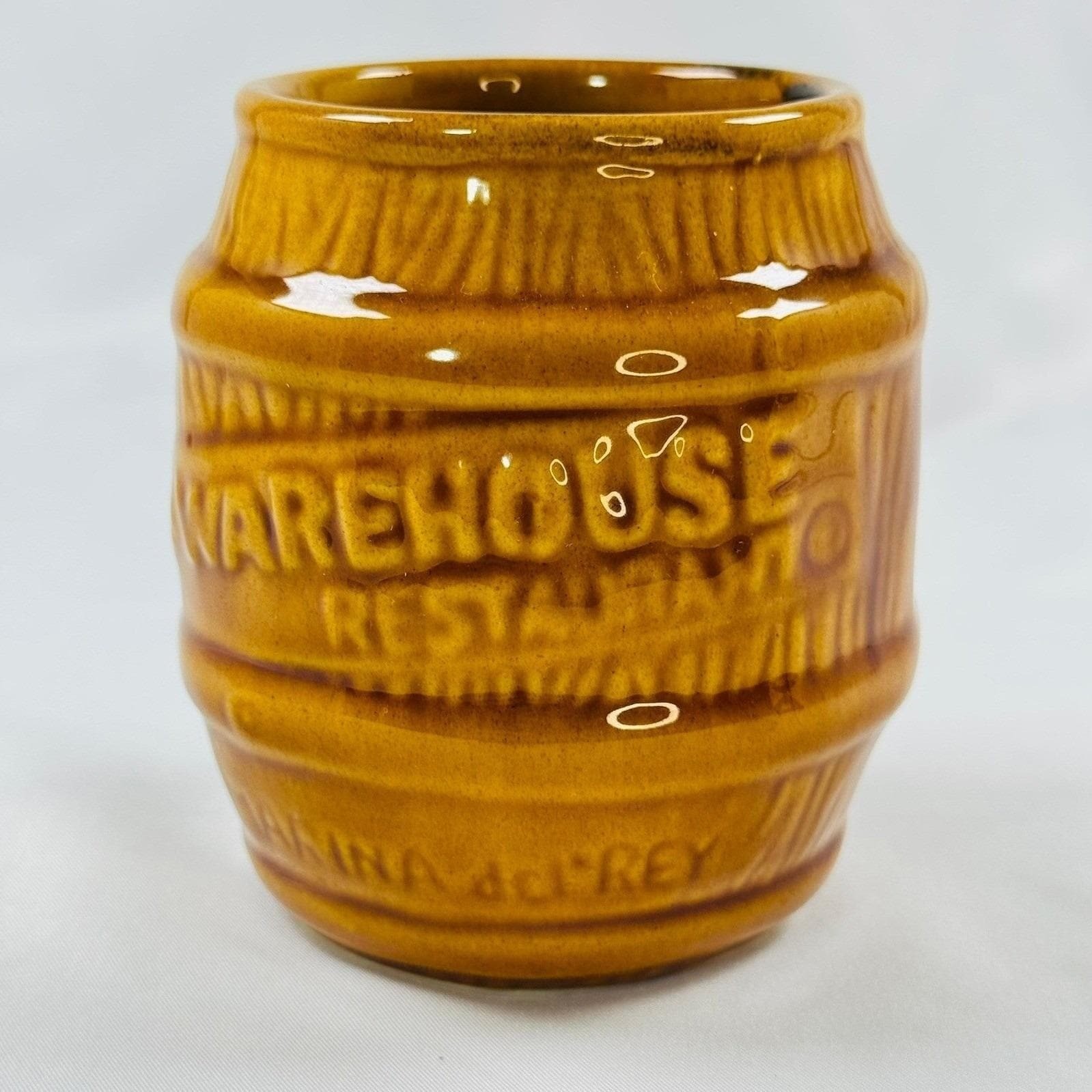 Vintage Tiki Mug Rum Barrel Warehouse Restaurant Marina Del Rey CA Kitsch MCM