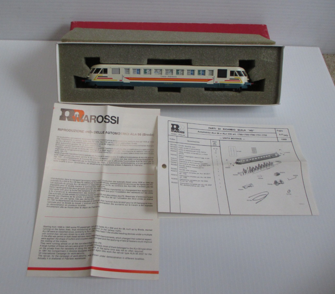 Vintage Rivarossi HO Scale 1791 Breda ALn 56 2037 FS ANTINFORTUNISTICA - New
