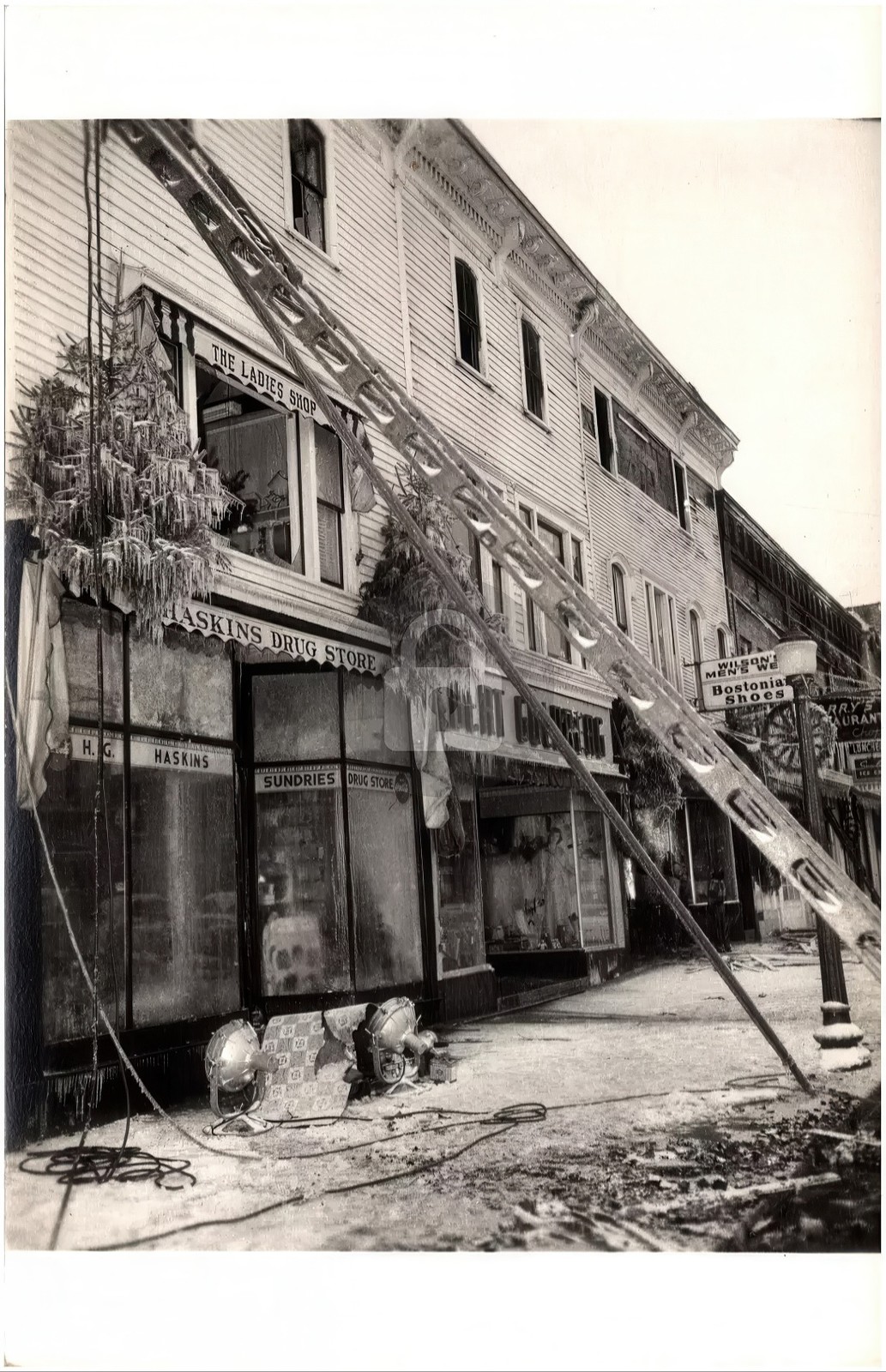 Granville NY New York Burned Stores RPPC Photo Postcard COPY