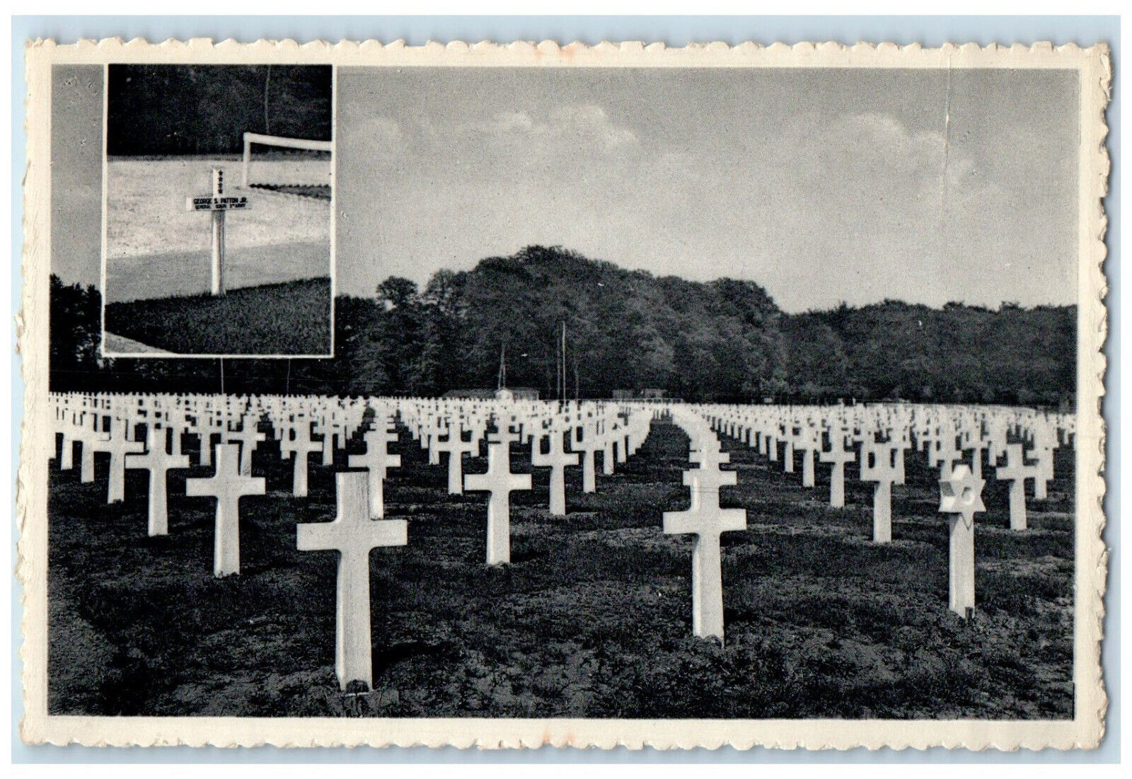 c1940's Tomb View Luxembourg American Cemetery Unposted Vintage Postcard
