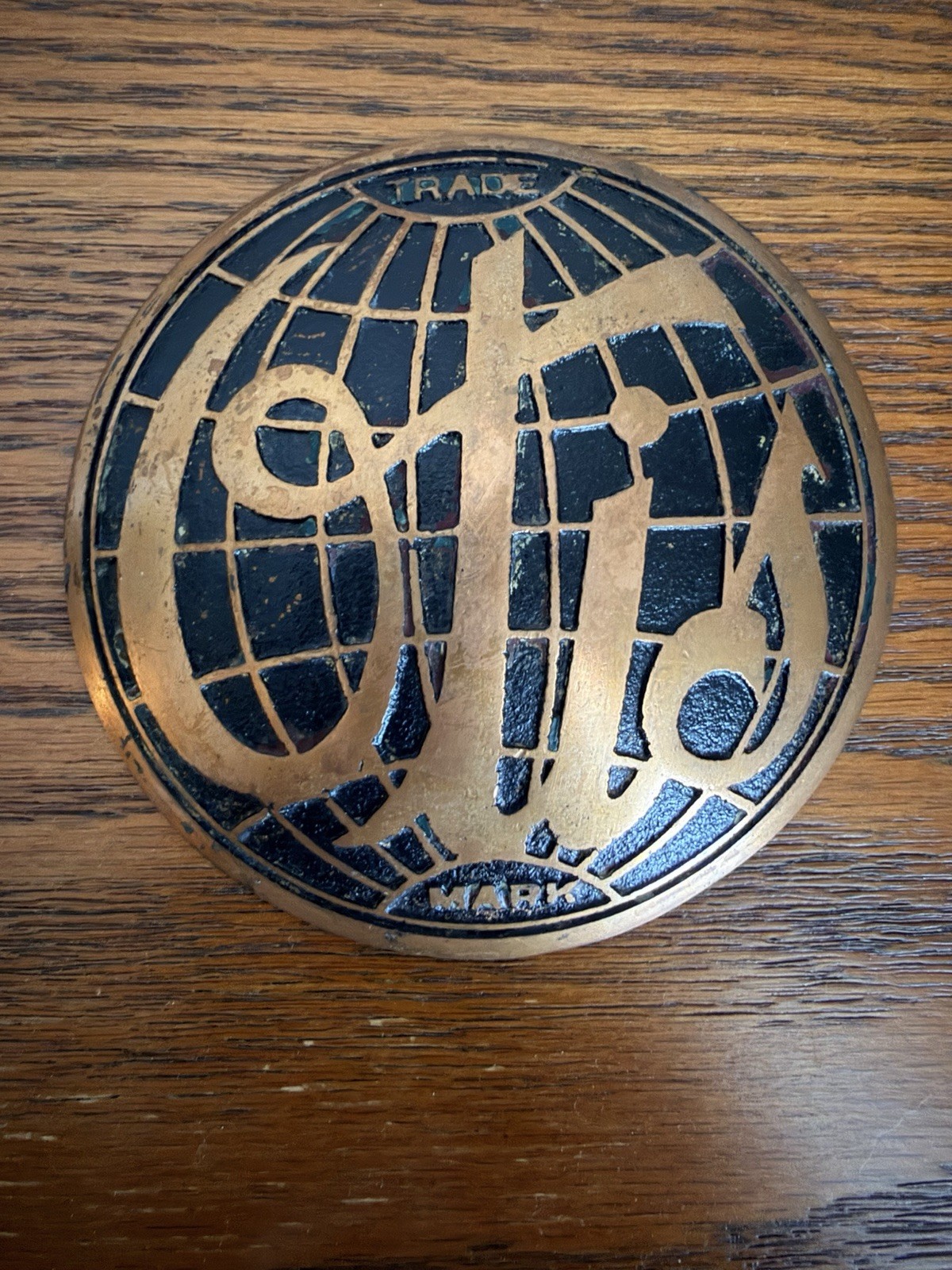 Vintage Otis Trade Mark Elevator Co Bronze Globe Medallion Sign 26-NP-1 4\