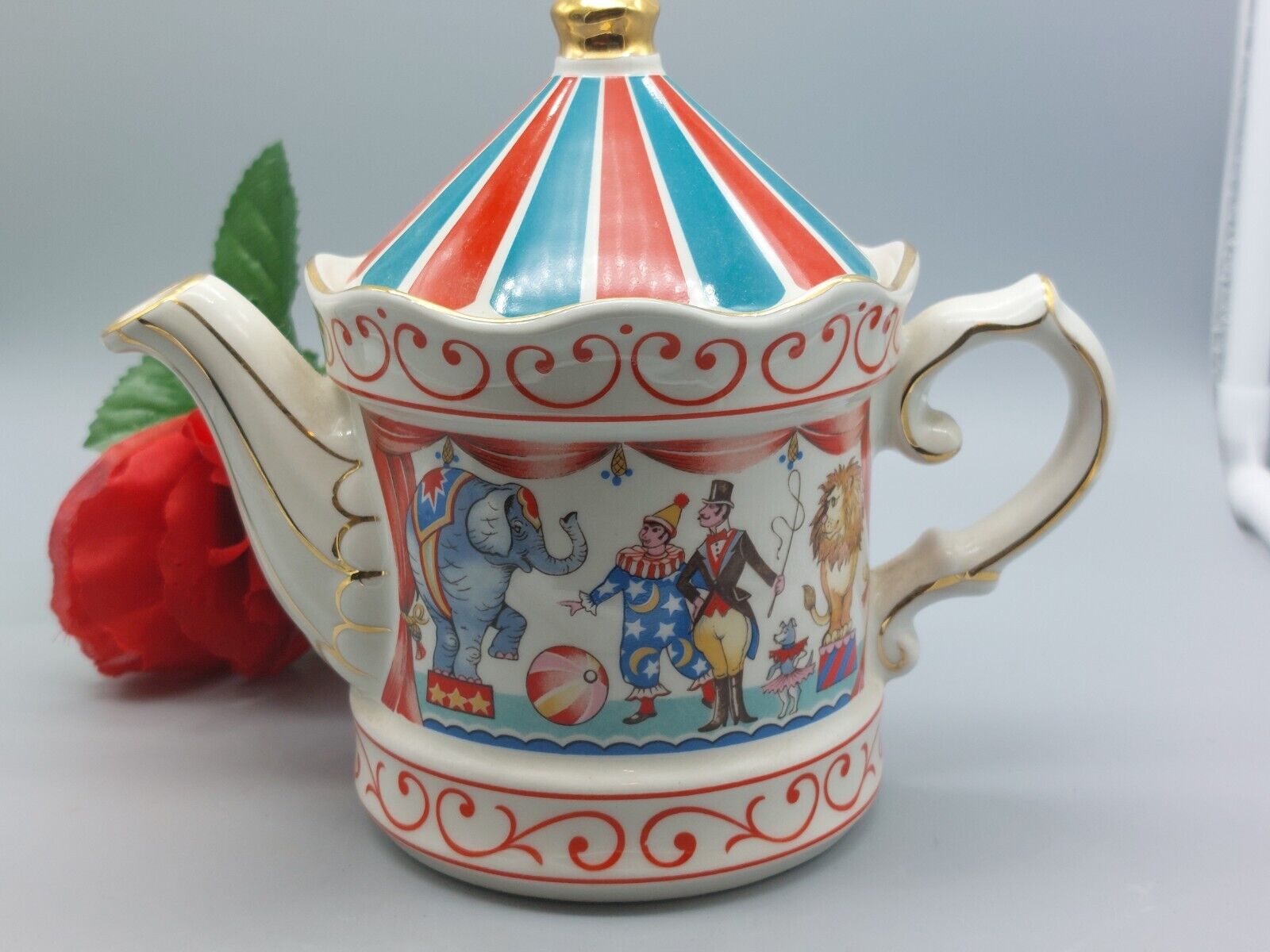 Vintage Sadler Edwardian Entertainments Circus Tea Pot Staffordshire England