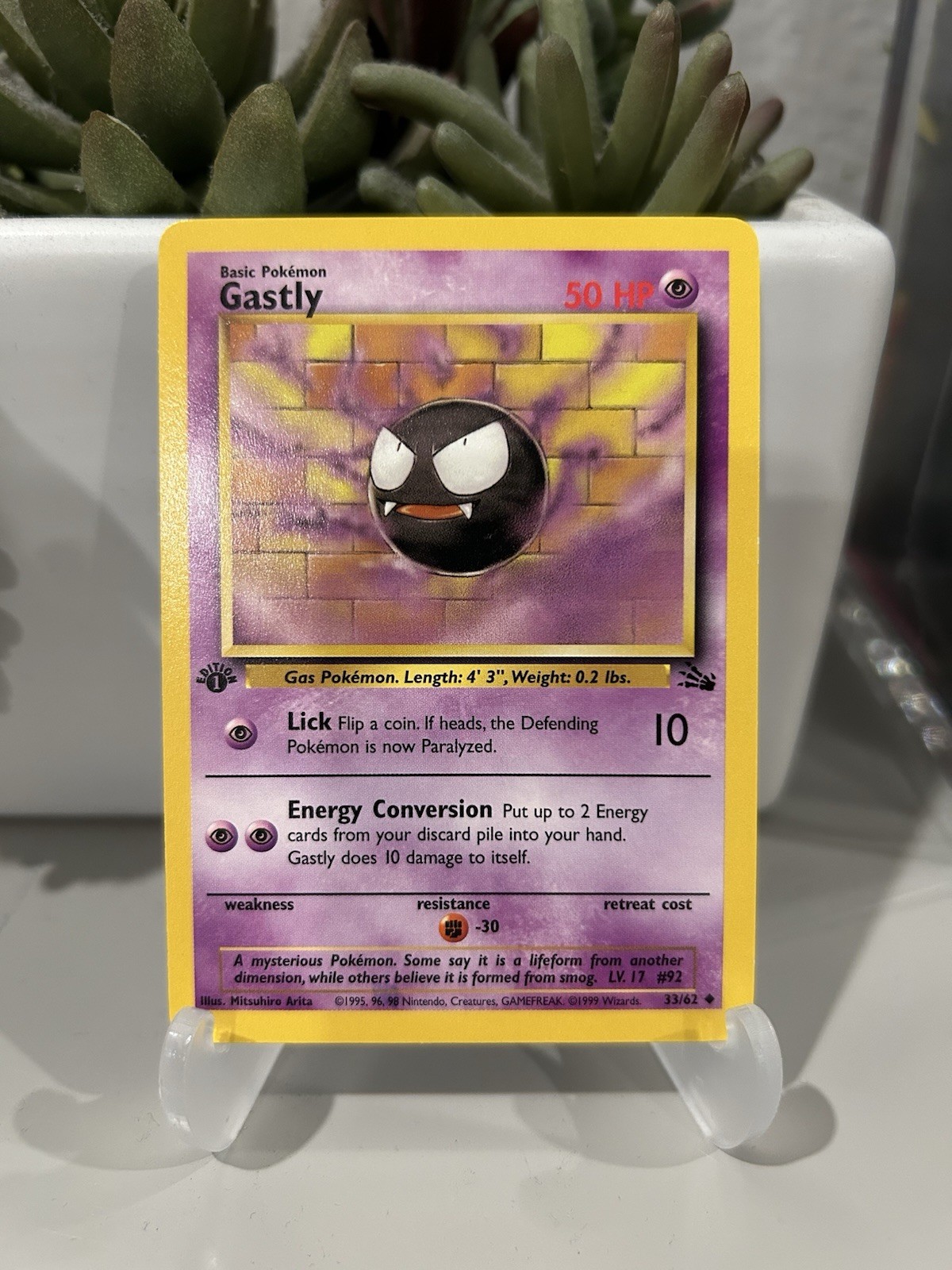 Pokémon 1999 - Jungle 1st Edition - Gastly 33/62 - Wizards English - LP