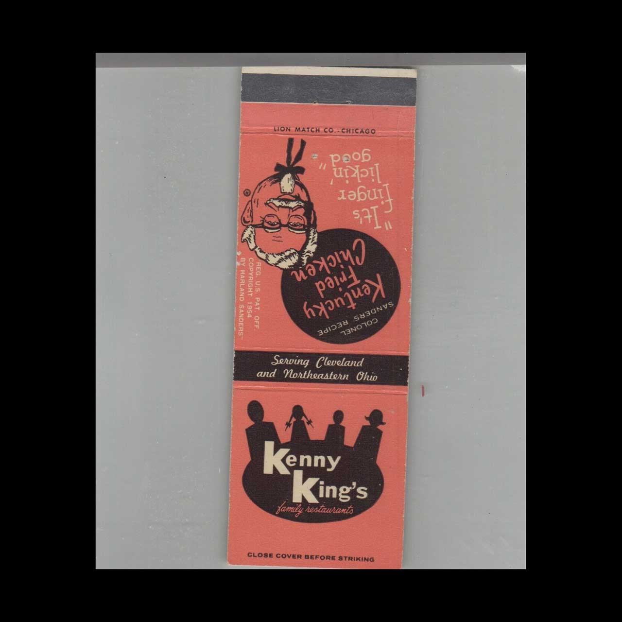 Matchbook Cover Kenny King\'s Kentucky Fried Chicken Cleveland, OH