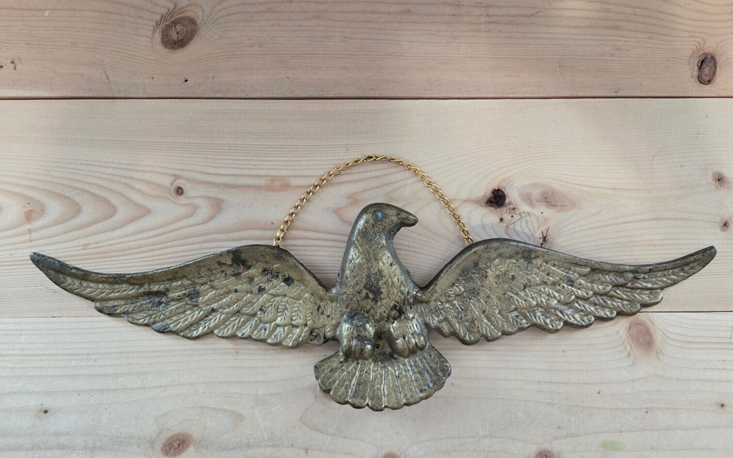 VTG Cast Iron American Eagle Heavy Wall Hanging 16 1/2