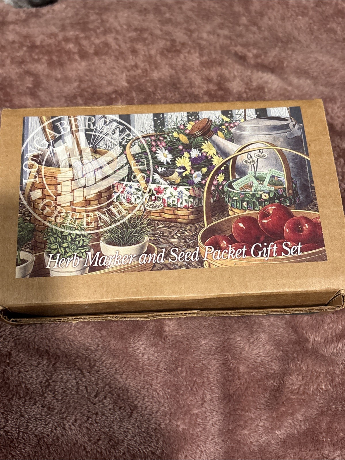 Longaberger pottery Herb marker & Seed Packet Set - Basil & Chives NEW Longaberger pottery Herb marker & Seed Packet Set - Basil & Chives NEW