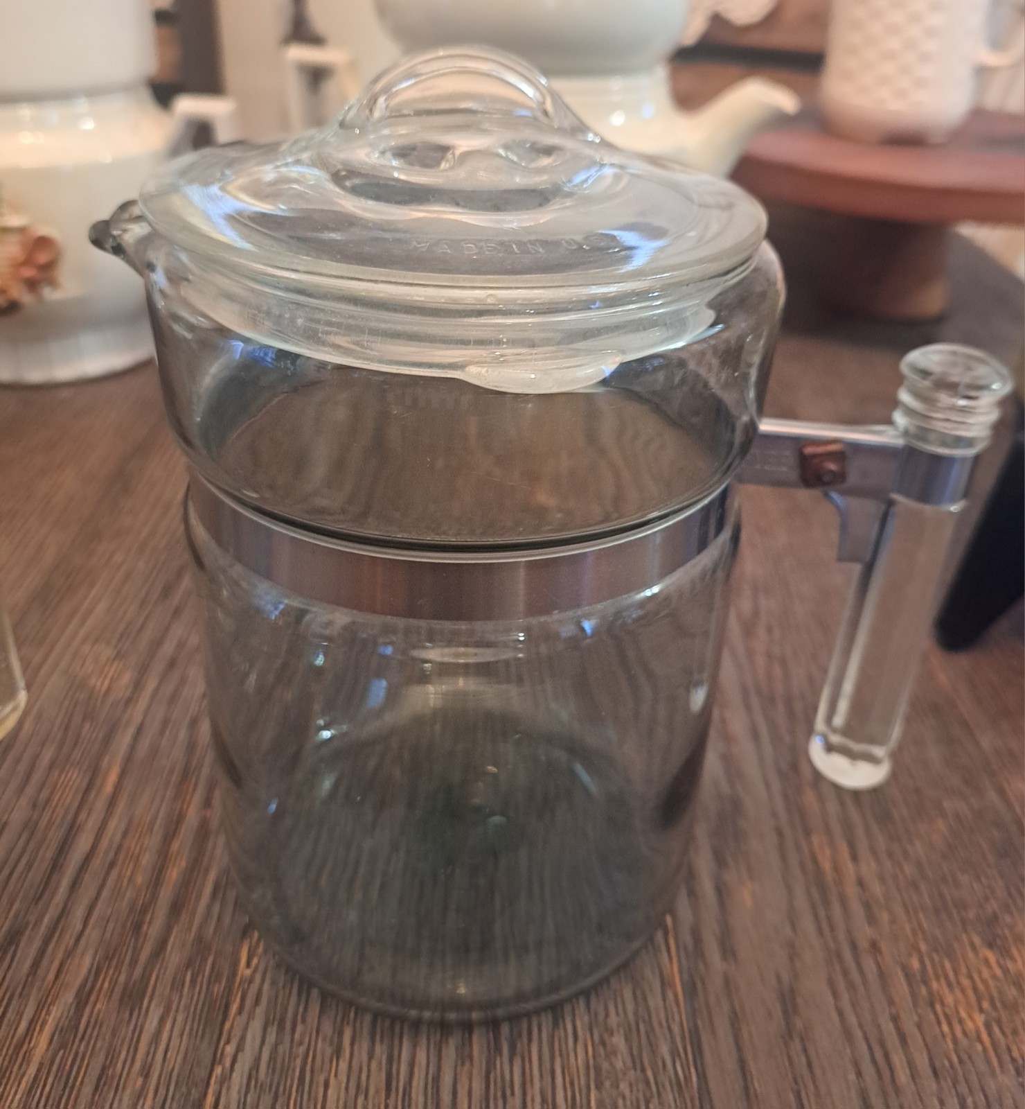Vintage Pyrex Flameware 6 Cup Stovetop Percolator Coffee Pot *No Stem or Basket*
