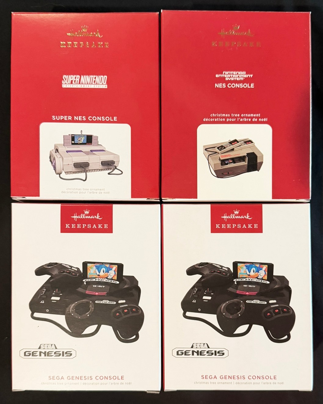 2021 Hallmark Super Nintento NES & Sega Genesis Consoles Keepsake Lot of 4