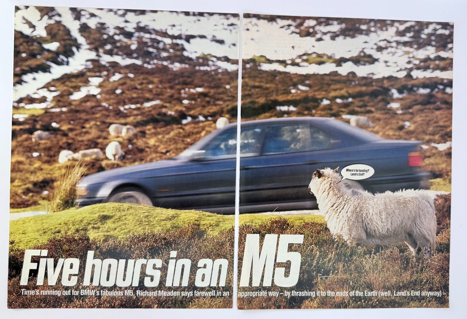 Vintage BMW 1996 M5 Print Advertisement - Five hours in an M5 Vintage BMW 1996 M5 Print Advertisement - Five hours in an M5