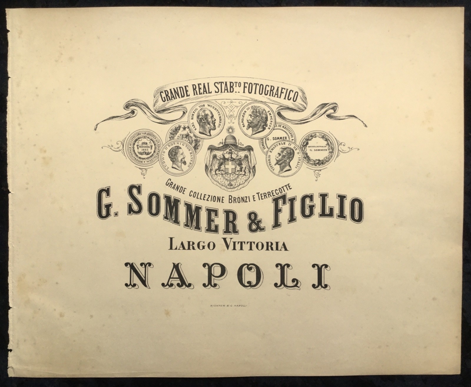 LARGE Giorgio Sommer Album Title Page