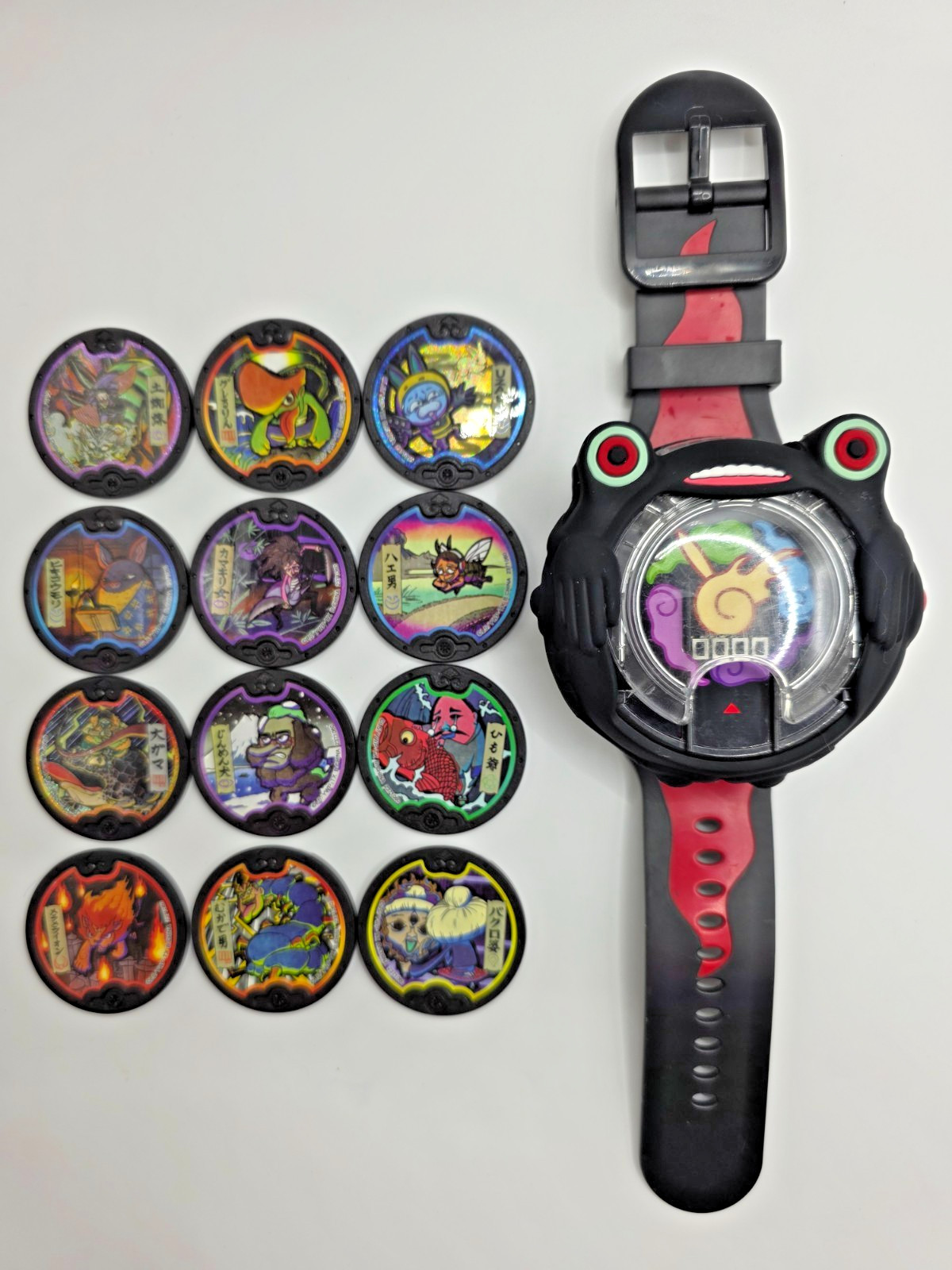Bandai DX Black Yo-kai Watch 2364541 w/12 Kuroi Medals Tested Working Japan
