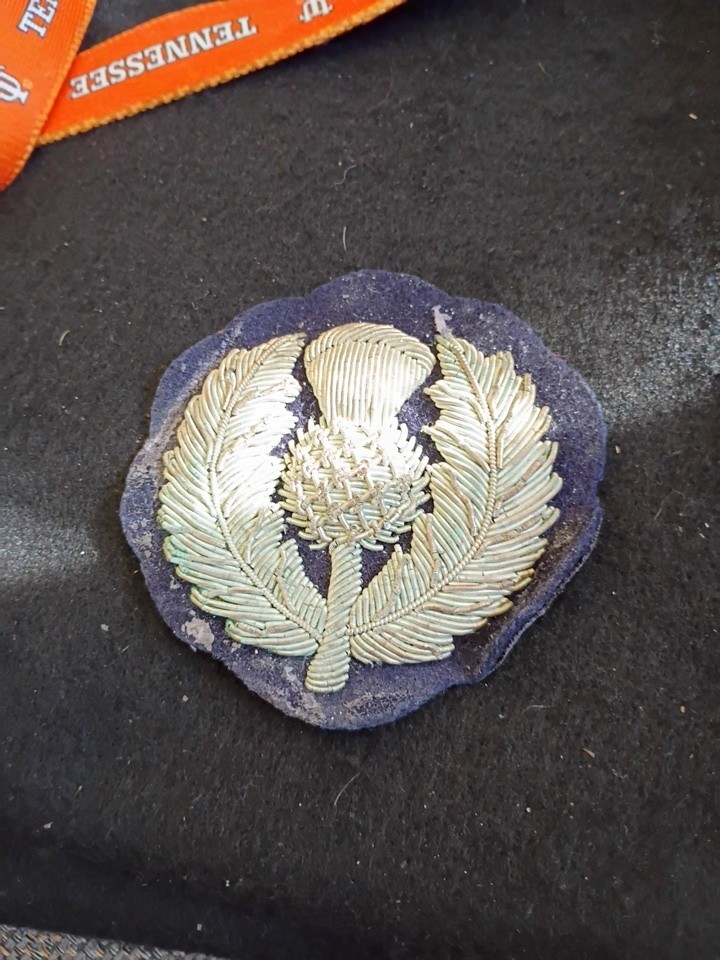 Scottish Thistle Patch Handmade. Silver. Scottish Thistle Patch Handmade. Silver.