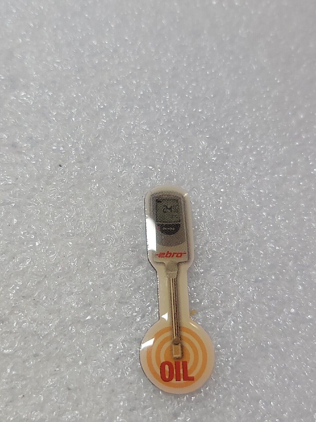 Vintage Erbo Thermometer Enamel Lapel Pin Oil Single Post Clutch Back Color