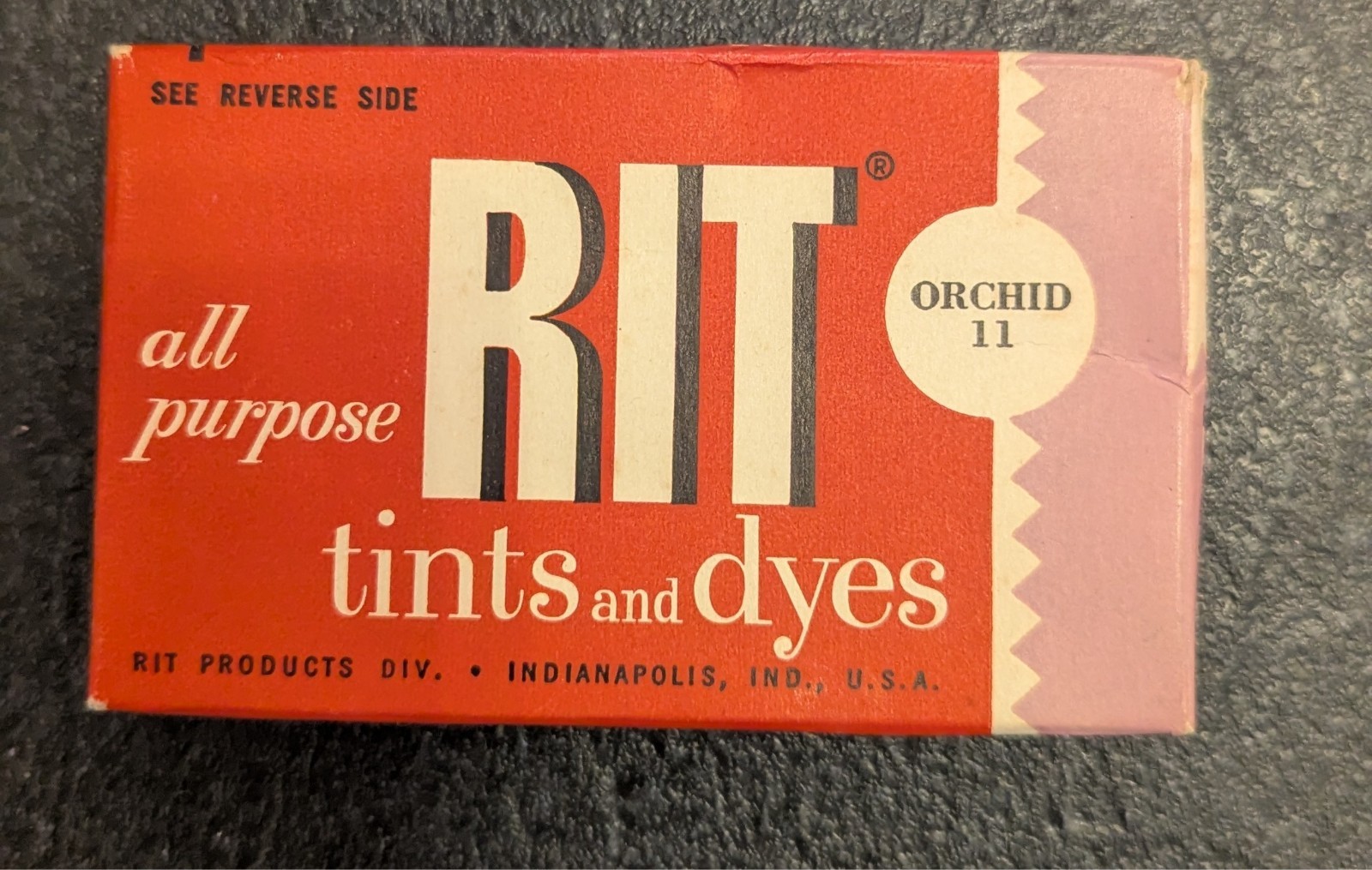 Vintage NOS Rit All-Purpose Tints and Dyes Box Orchid 11 Complete Mid-Century