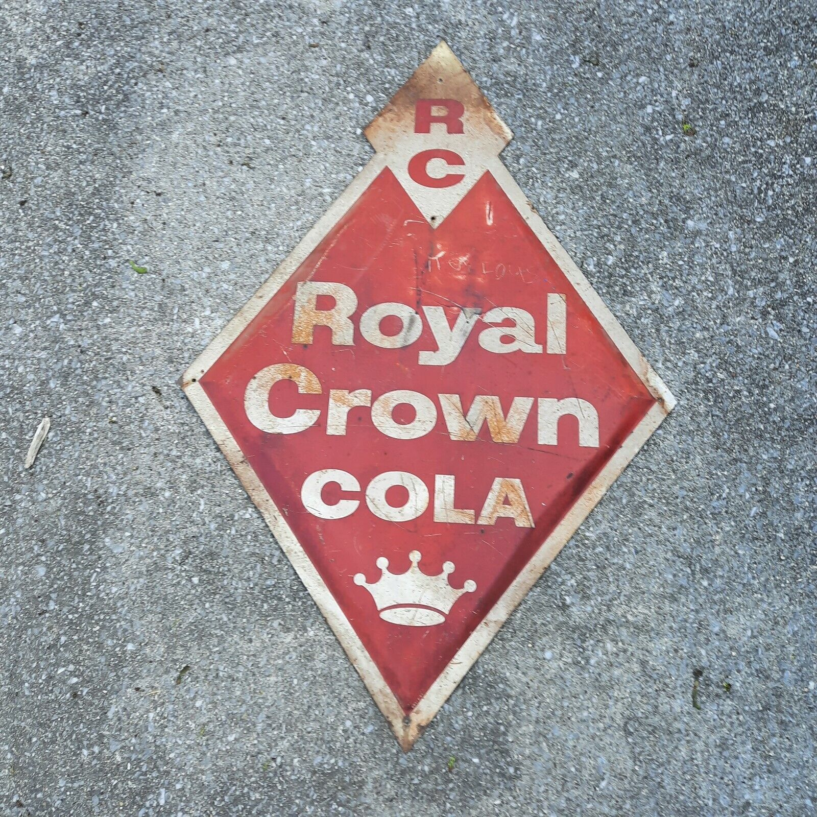 Vintage Large 1955 RC Cola Royal Crown Metal Sign marked Robertson 603-2-55
